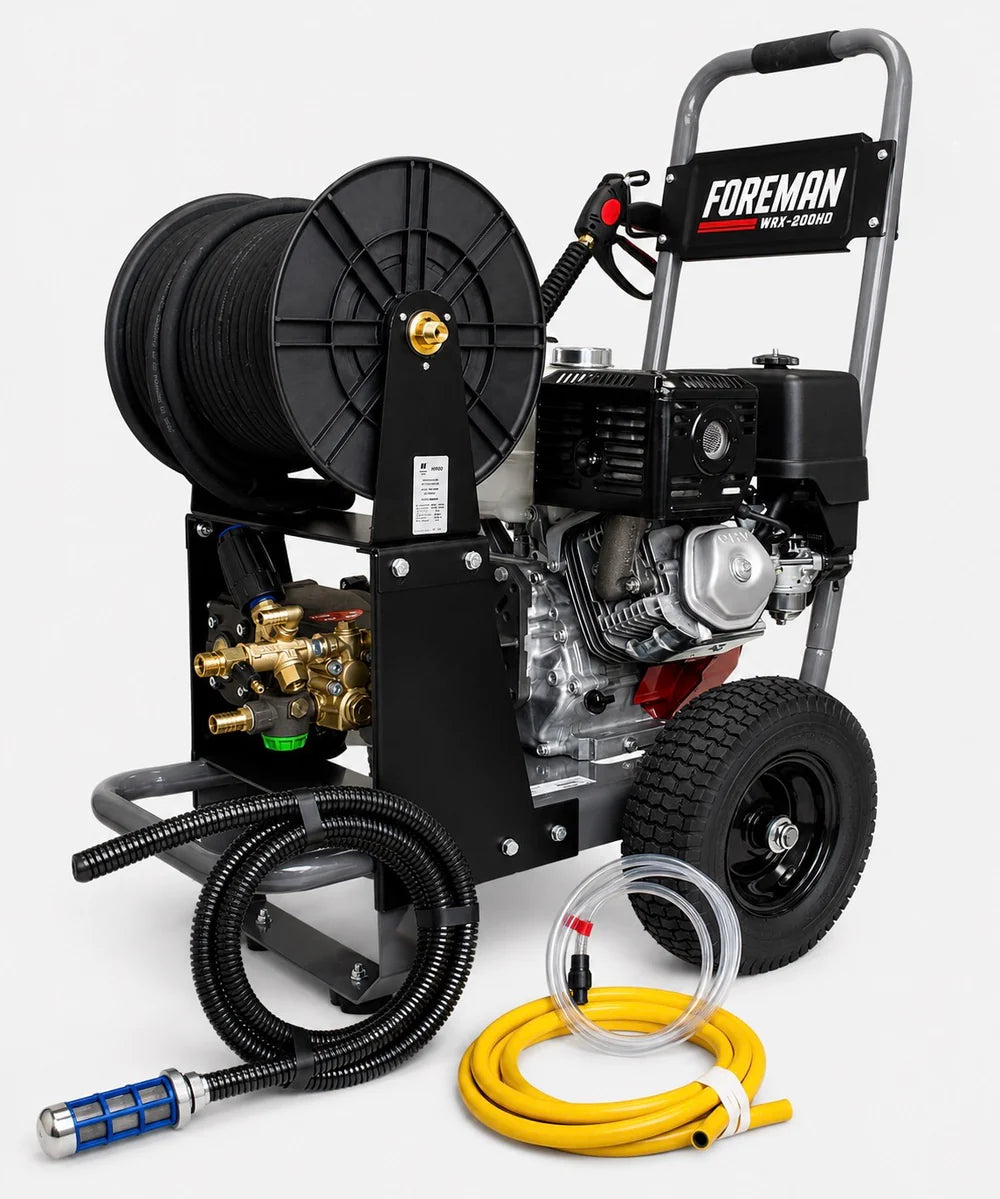 WRX-200HDR Petrol Pressure Washer with 40m Hose Reel | 200 Bar