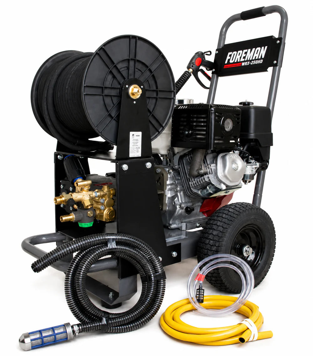 WRX-250HDR Petrol Pressure Washer with 40m Hose Reel | 250 Bar